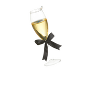 Superior Bubbly Ornament - Black Bow Champagne Glass
