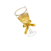 Superior Bubbly Ornament - Gold Bow Champagne Glass