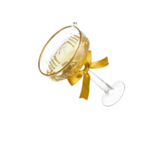 Superior Bubbly Ornament - Gold Bow Coupe Glass