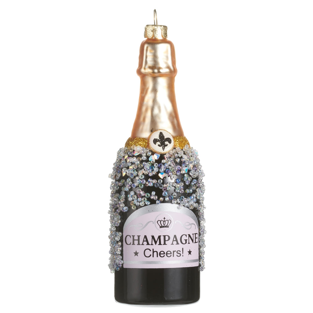 Black Champagne Bottle Ornament