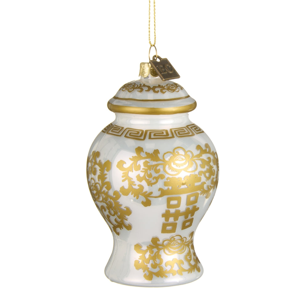 Gold & White Ginger Jar Ornament