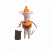 Costume Mouse Ornament - Pumpkin