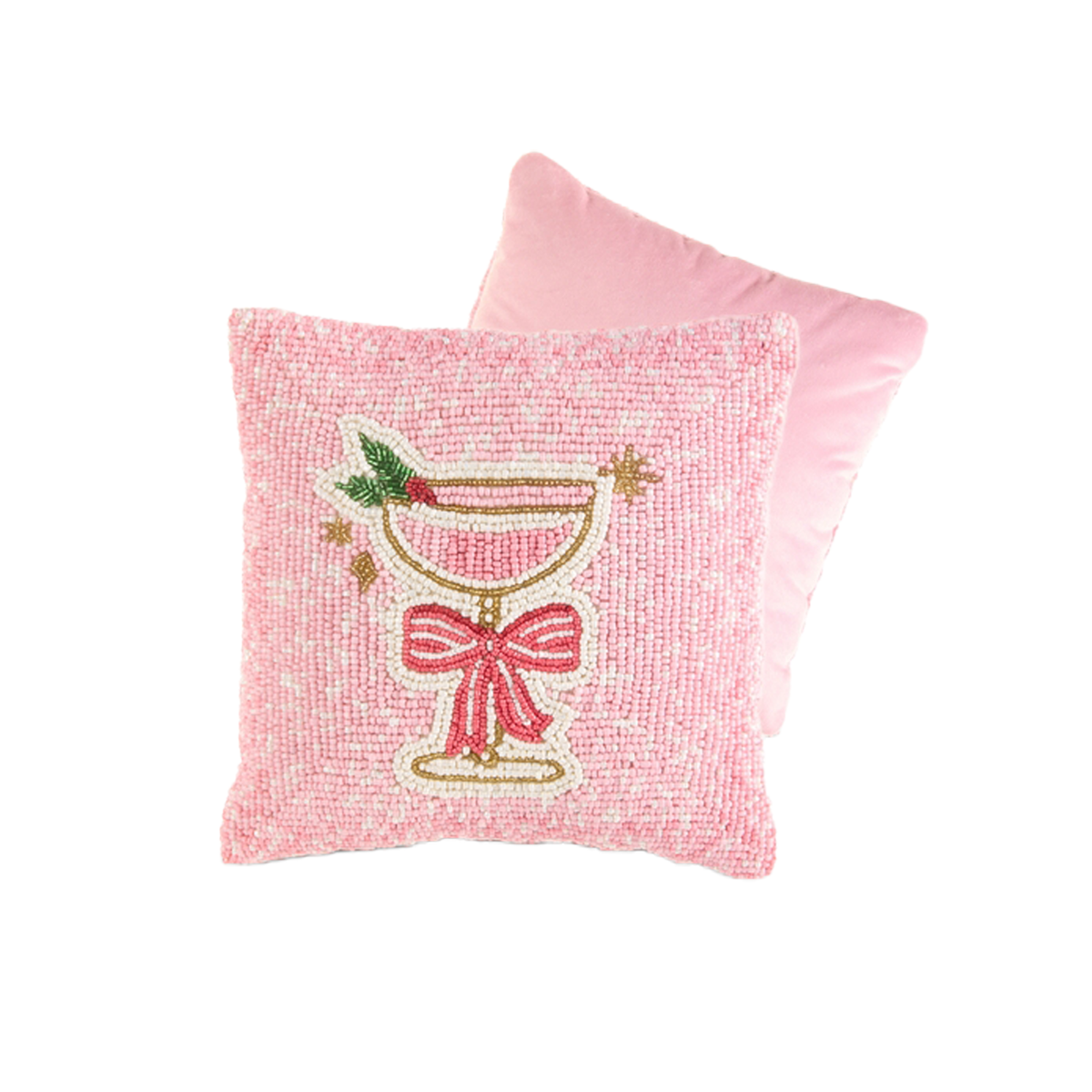 Everything Nice Cocktails Beaded Pillow - Martini