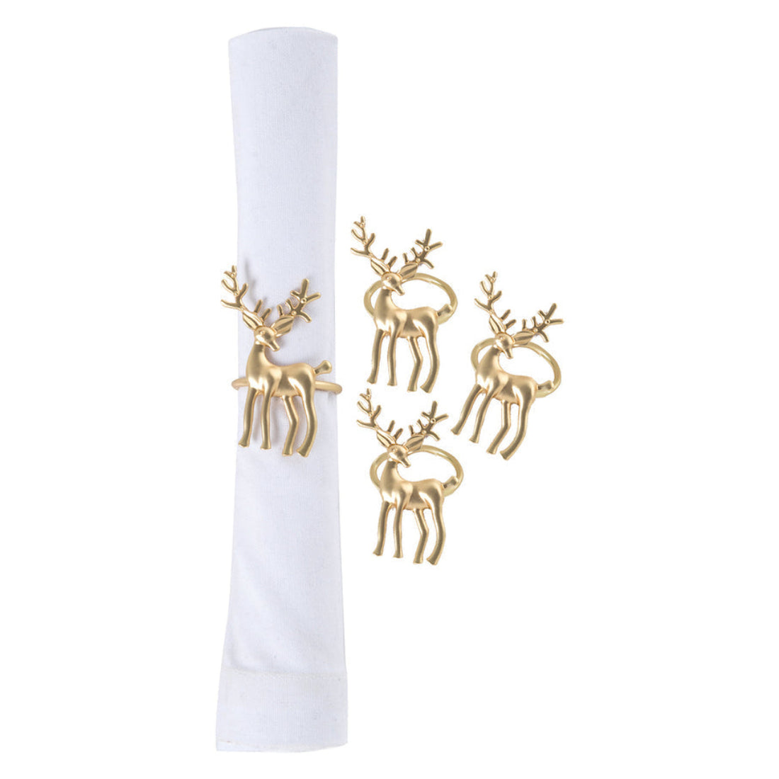 Gold Deer Napkin Rings (Set of 4)