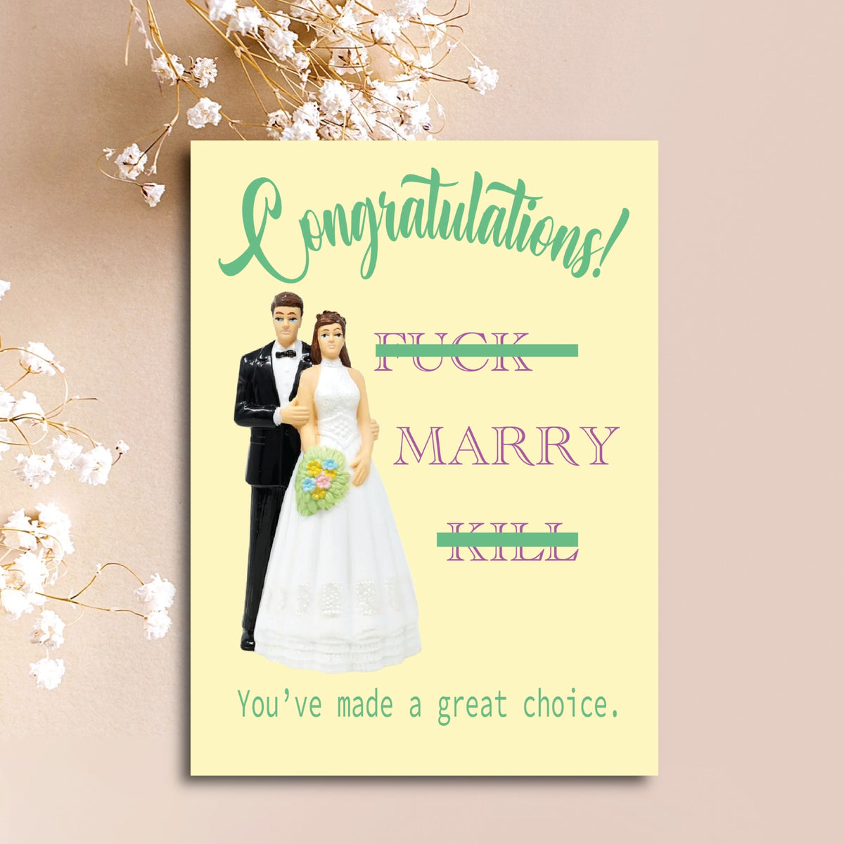 Fuck Marry Kill Wedding Greeting Card