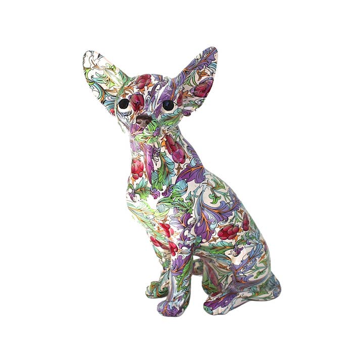 Retro Flower Chihuahua - 10" Tall