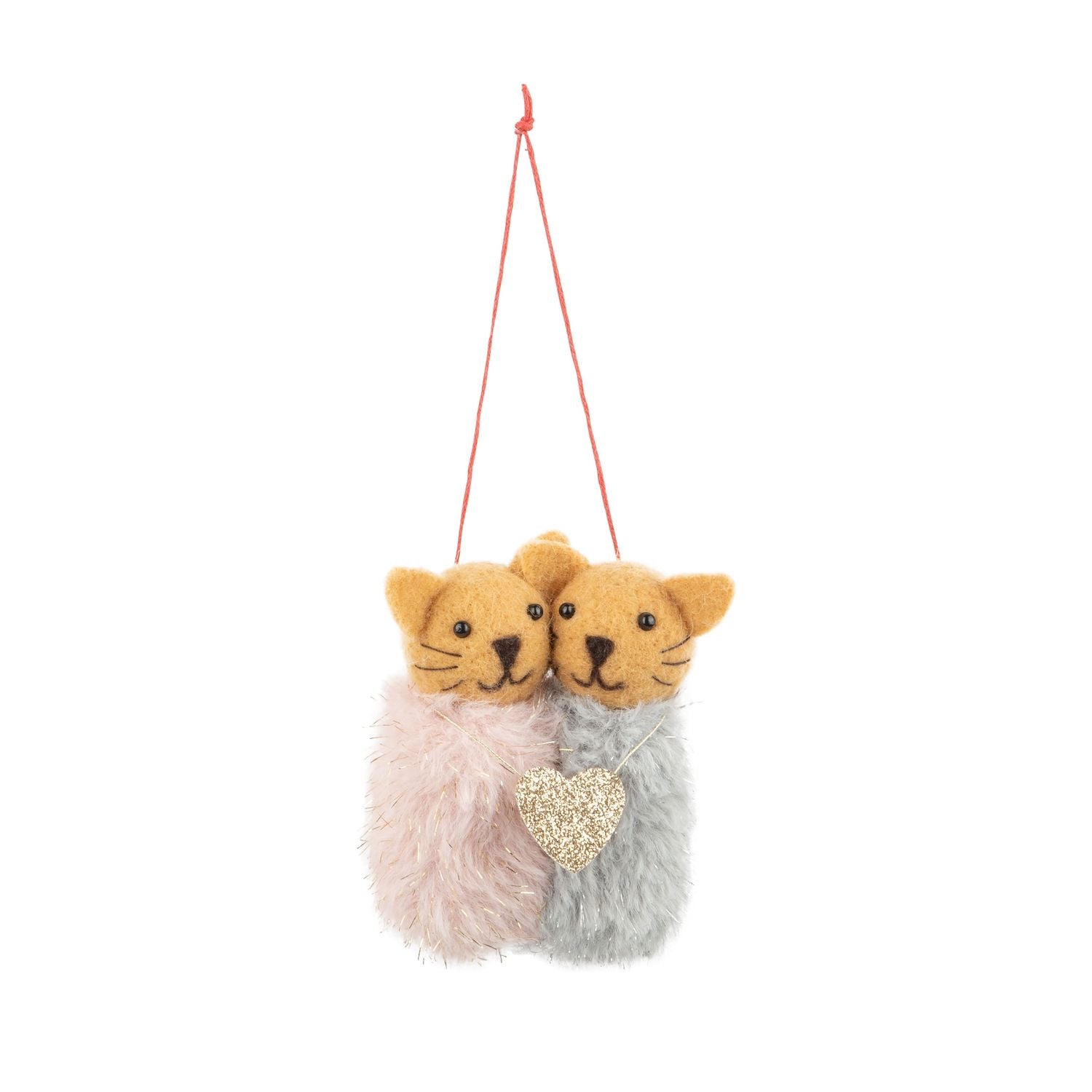Cat Couple Felt Ornament