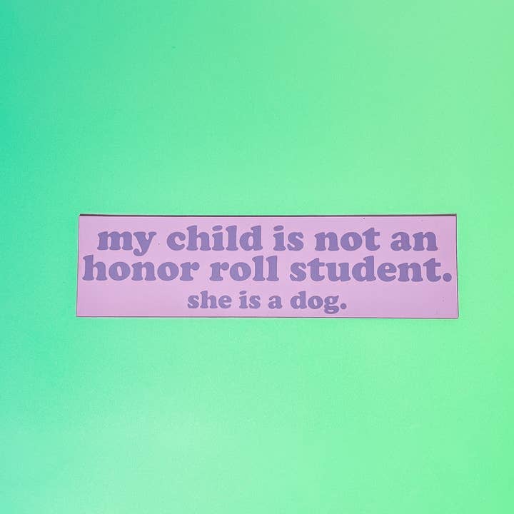 Honor Roll Dog Car Magnet - Purple
