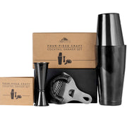 4-Piece Cocktail Shaker Set - Black