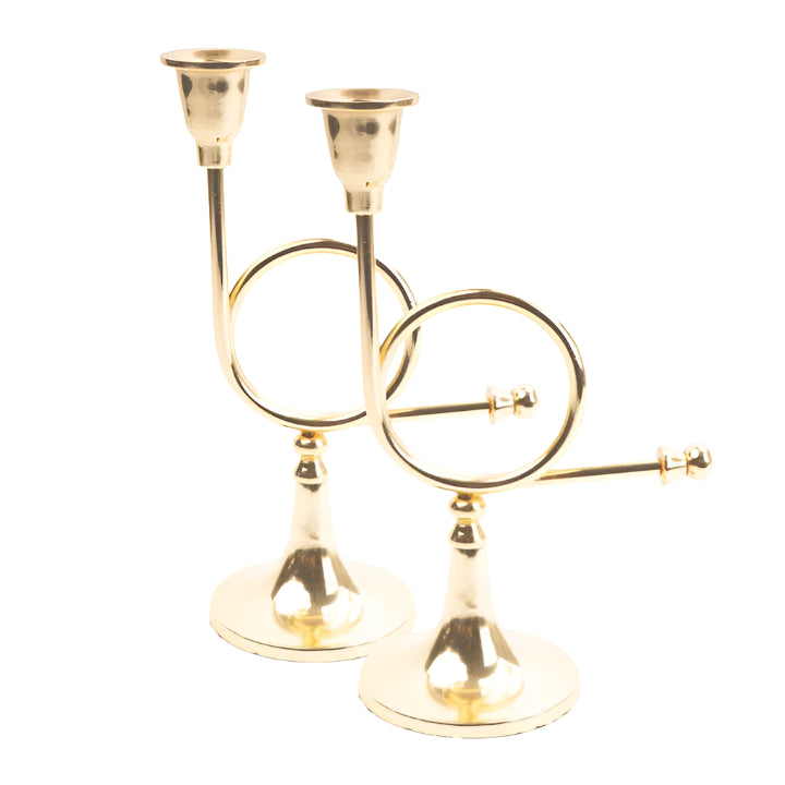 French Horn Candlestick Set - Small