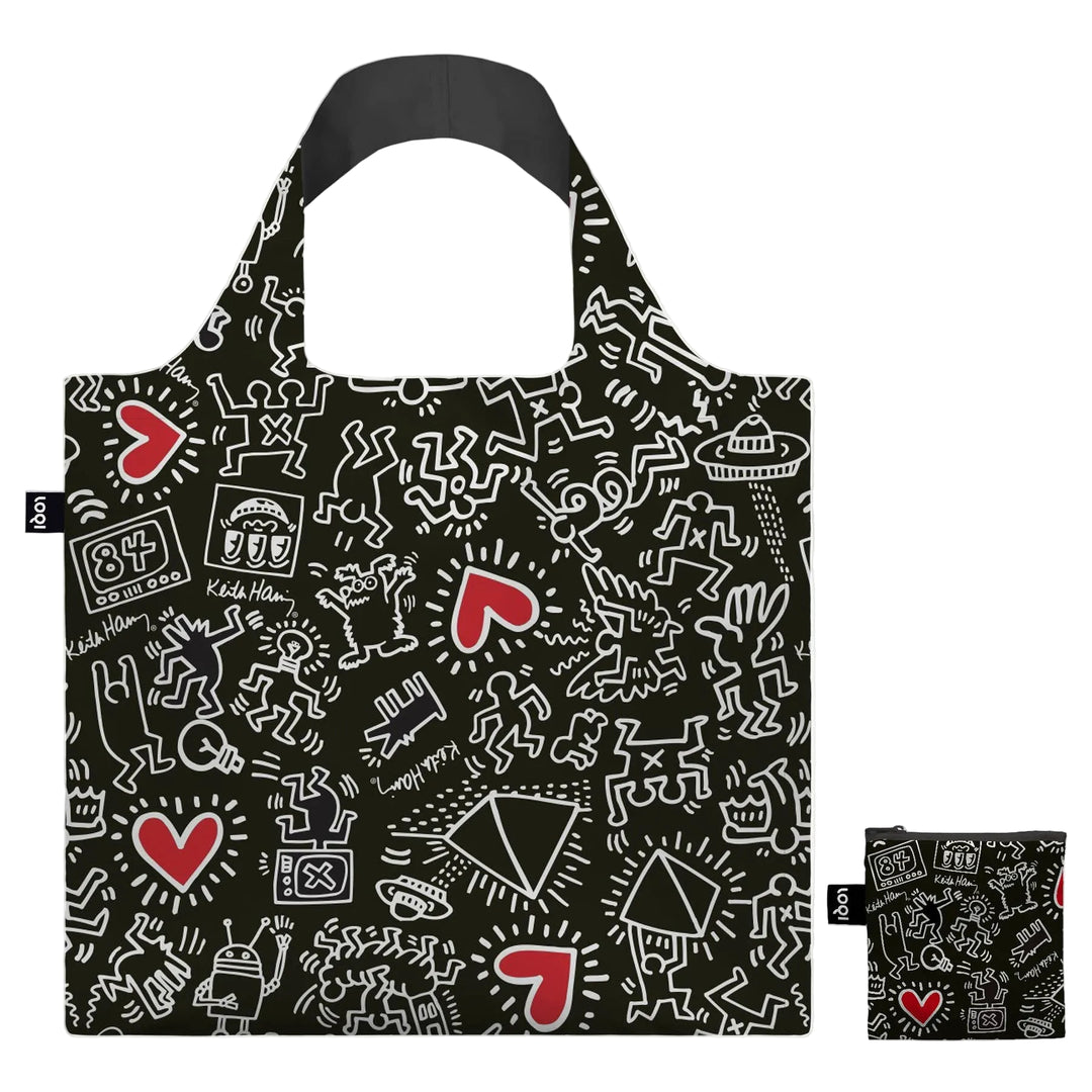 Keith Haring Black Pattern Recycled Bag