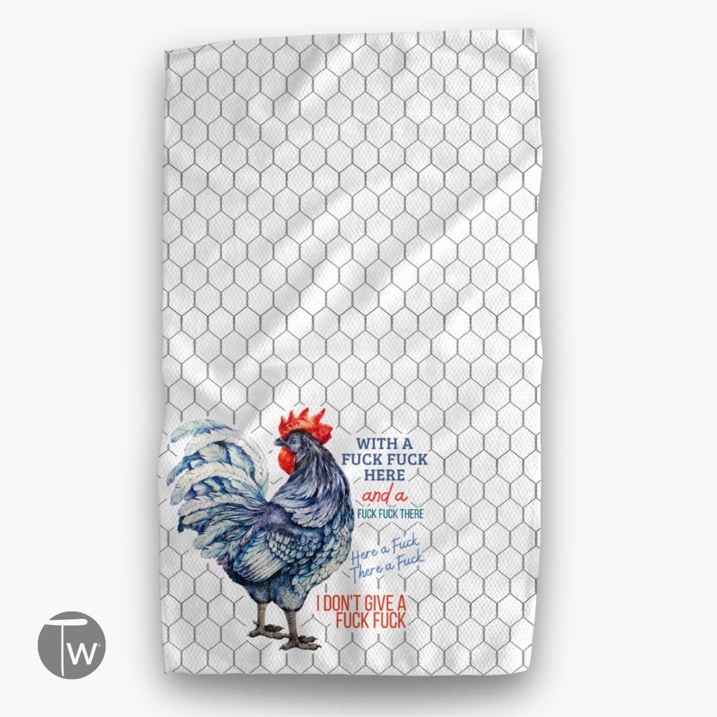 With A Fuck Fuck Here Waffle Weave Kitchen Towel
