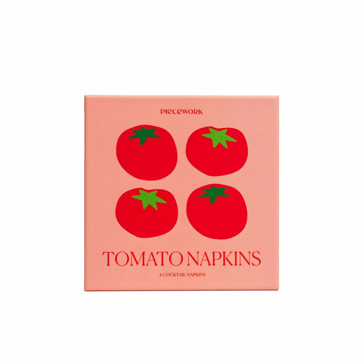 Tomato Linen Cocktail Napkins - Set Of 4