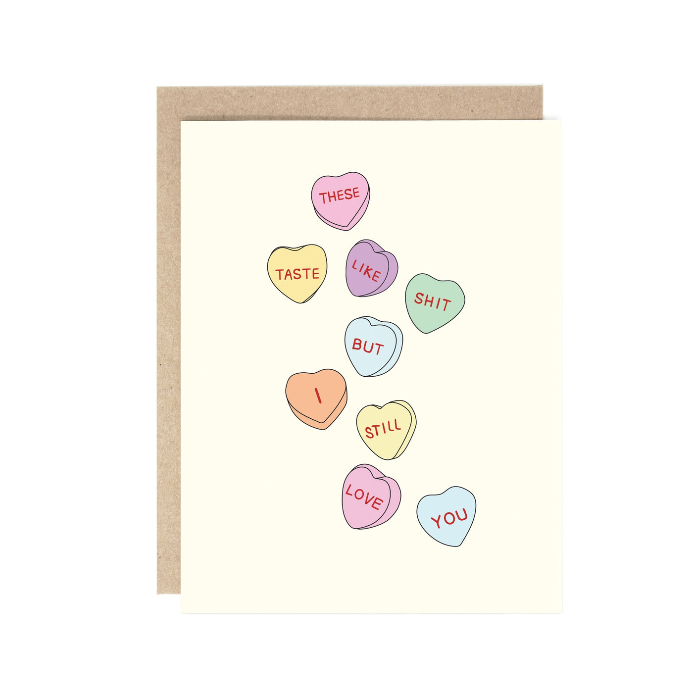 Shit Candy Hearts Greeting Card