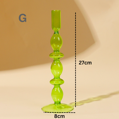 Lime Green Multi Shaped Candlestick Holder