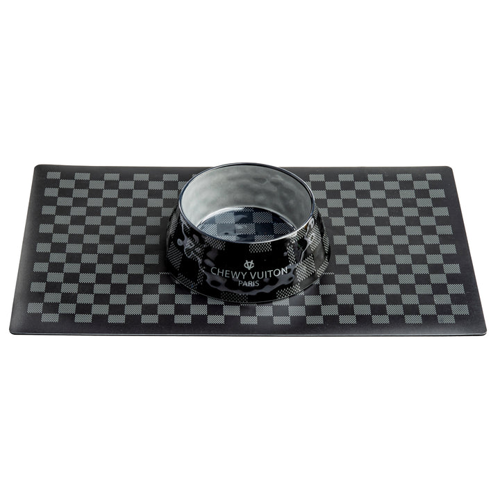 Black Checker Chewy Vuiton Bowl - Medium