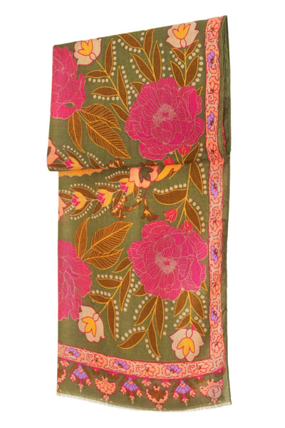 Folk Floral Print Scarf