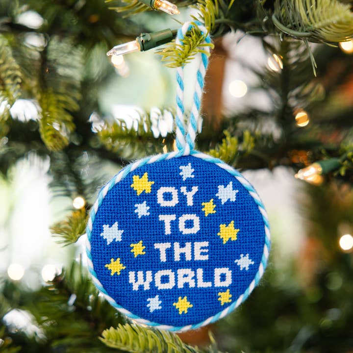 Needlepoint Ornament - Oy To The World