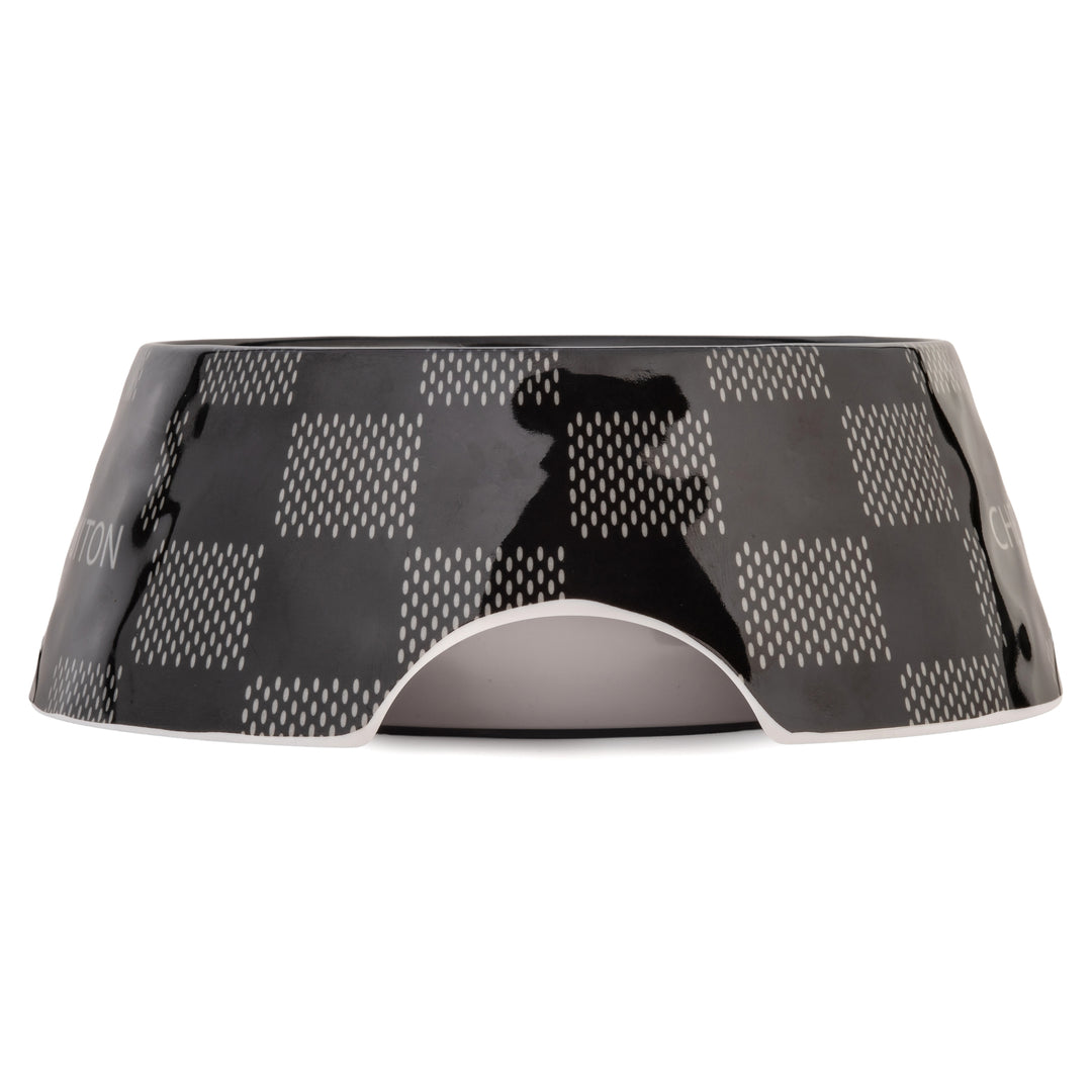 Black Checker Chewy Vuiton Bowl - Medium