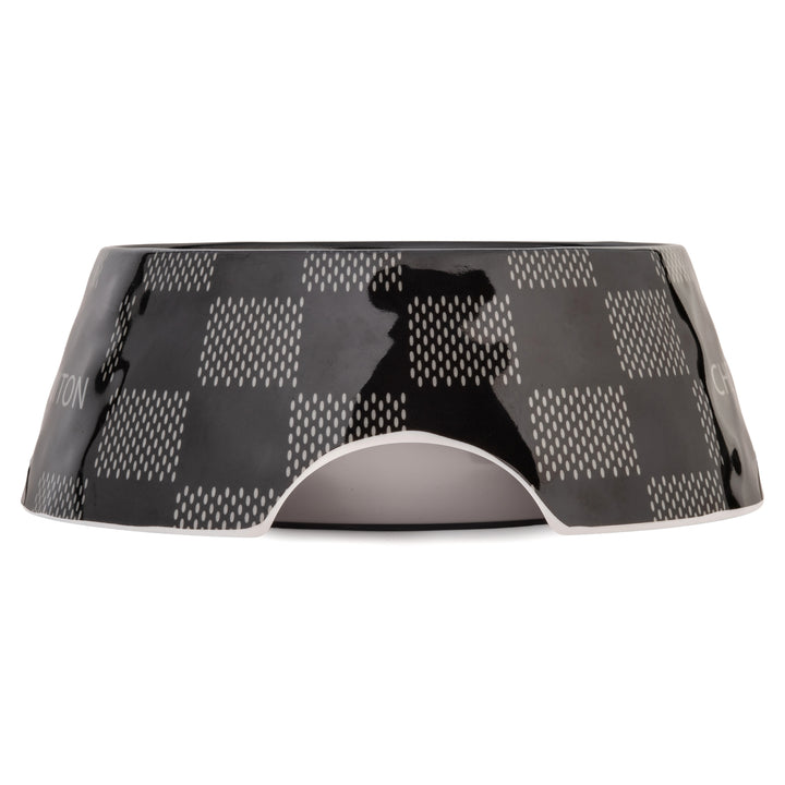Black Checker Chewy Vuiton Bowl - Medium