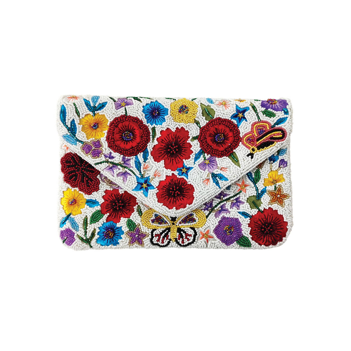 Floral Beaded & Embroidered Clutch