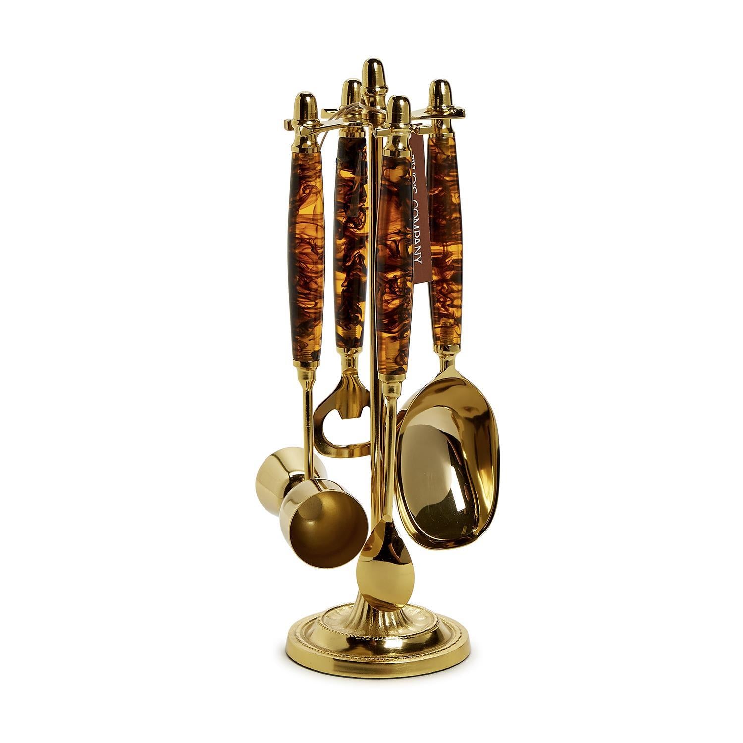 Bar Set With Stand - Tortoise