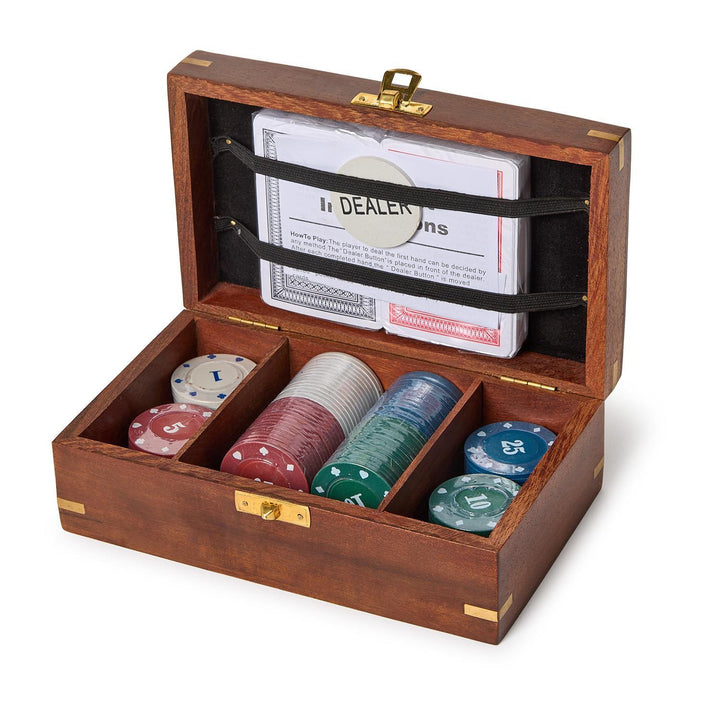 Turf Club Poker Set In Hand Crafted Wooden Box