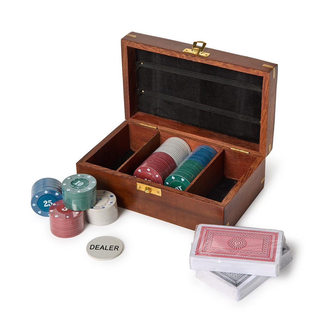 Turf Club Poker Set In Hand Crafted Wooden Box