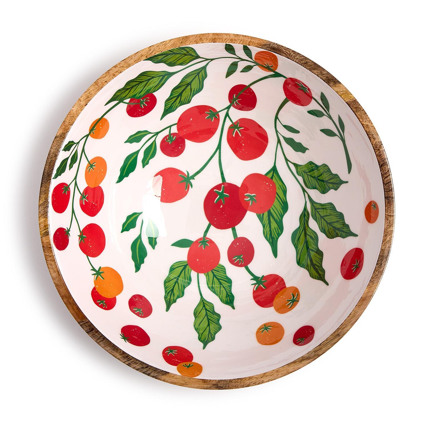 Garden Harvest Hand-Crafted Wood Bowl - Large