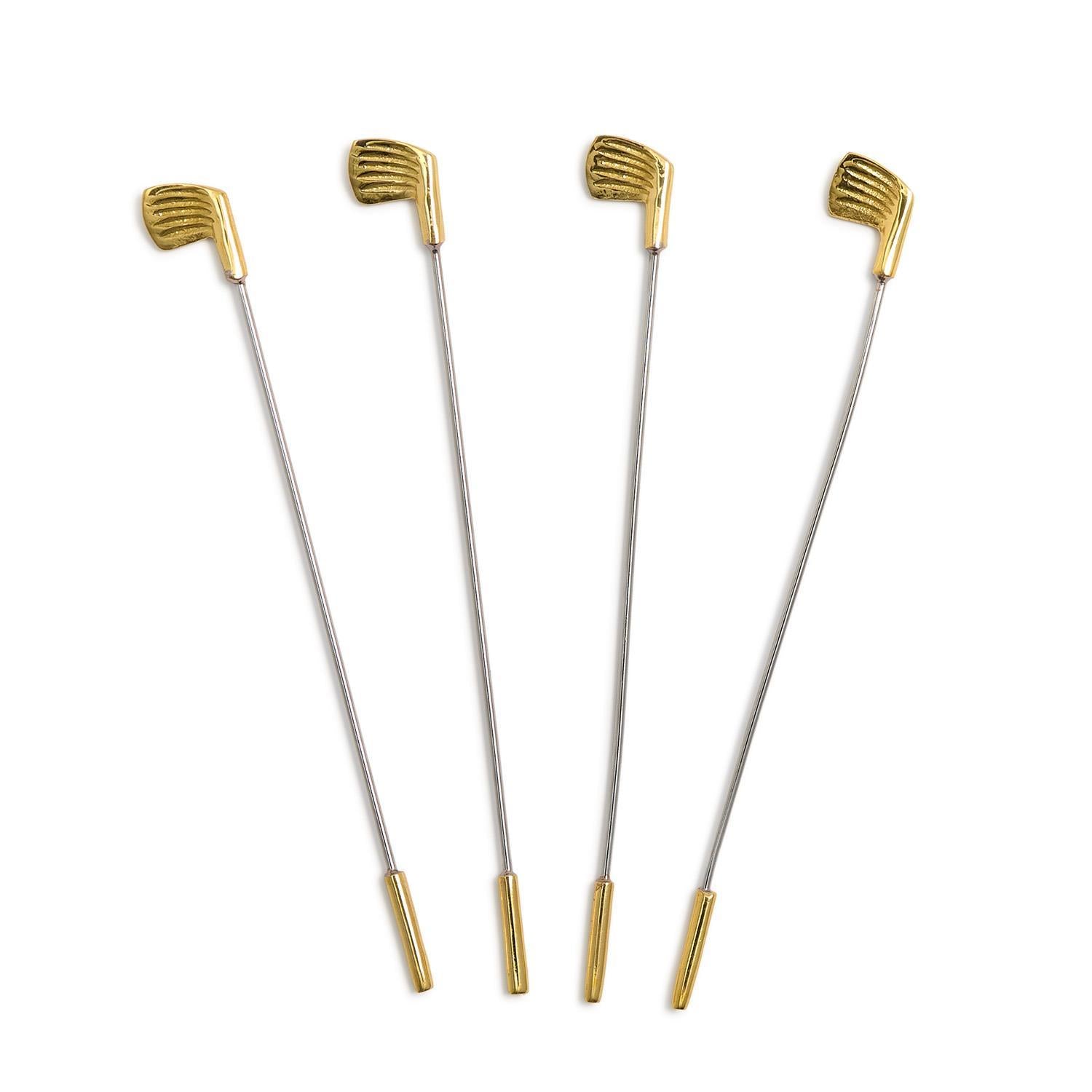 Gold Golf Club Stirrers Set