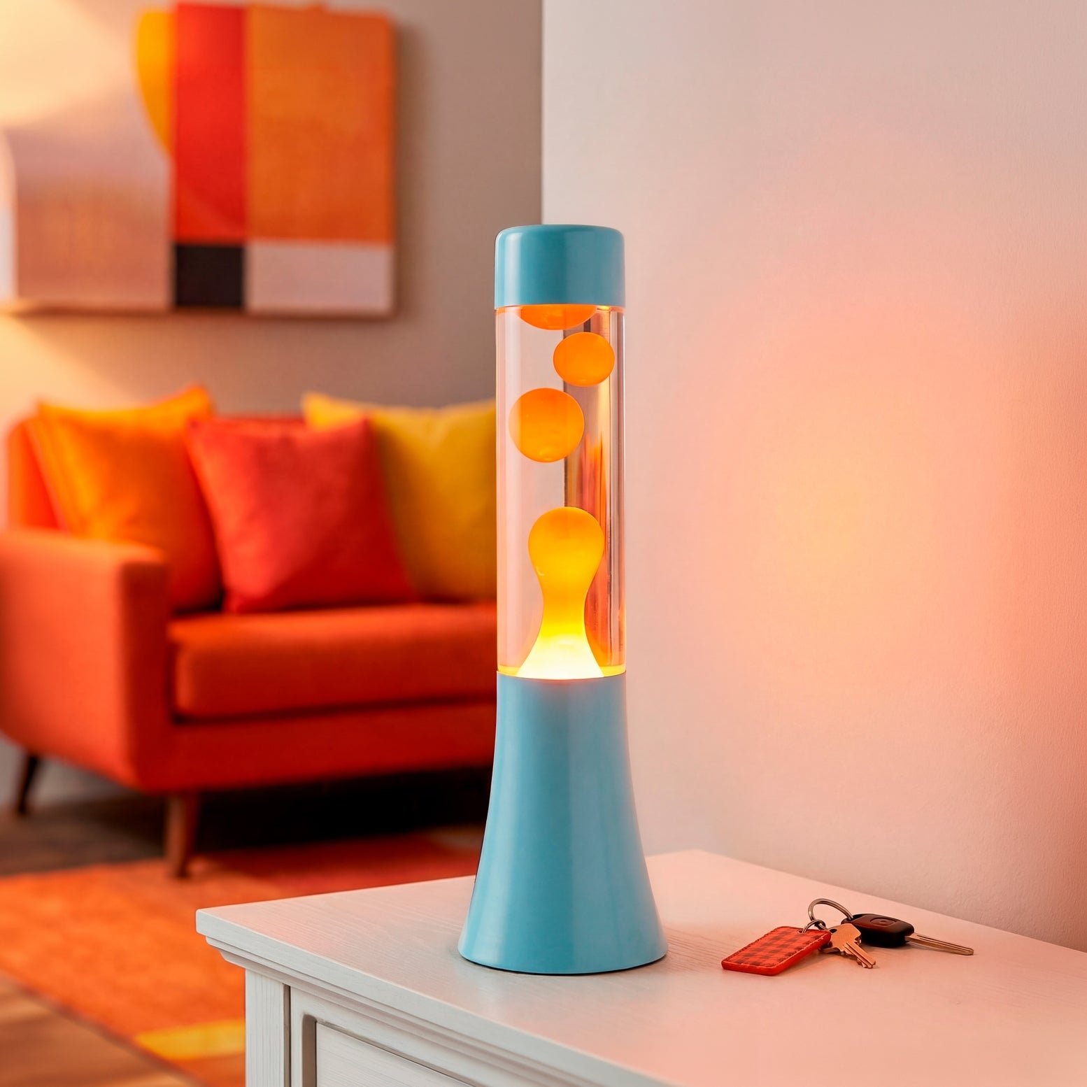 Blue & Orange Gradient Mini Flow Lava Lamp