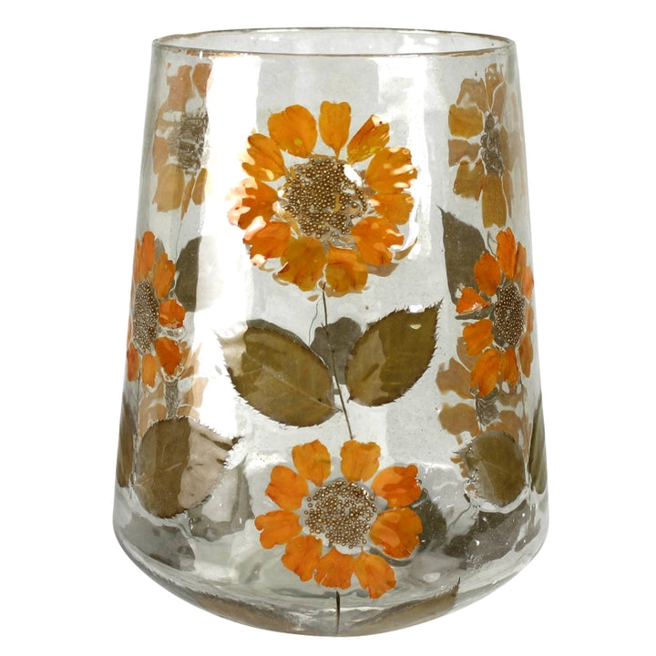 Sunflower Enamel Hurricane Glass