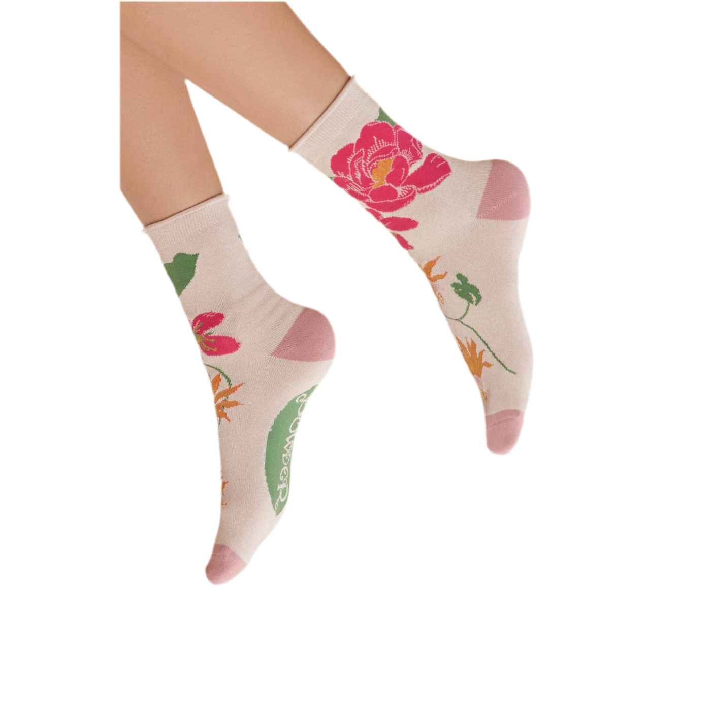 Coconut Tropical Flora Ankle Socks