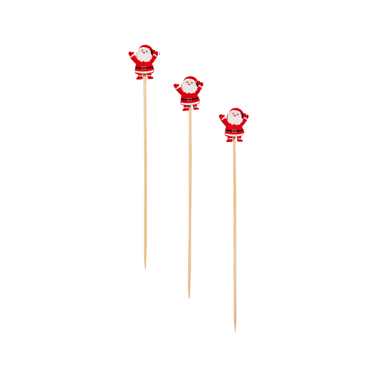 Santa Large Cocktail Picks - 30 Pack