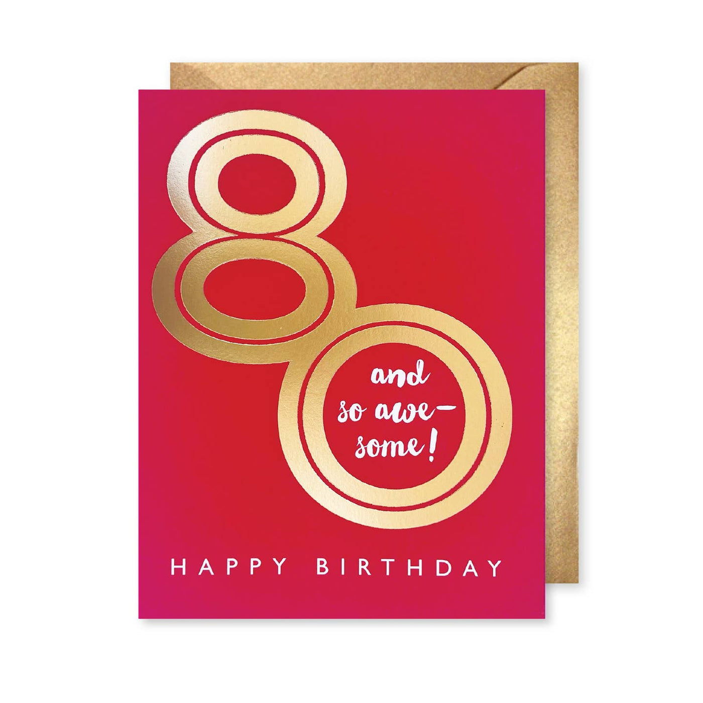 Gold Foil 80 Awesome Birthday Card
