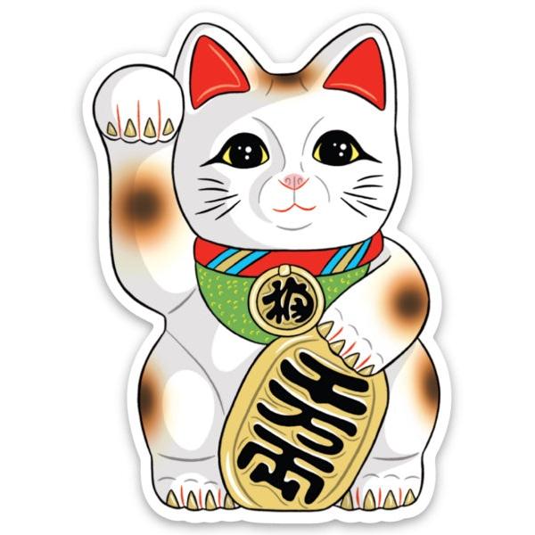 Die Cut Sticker: Maneki-Neko Lucky Cat