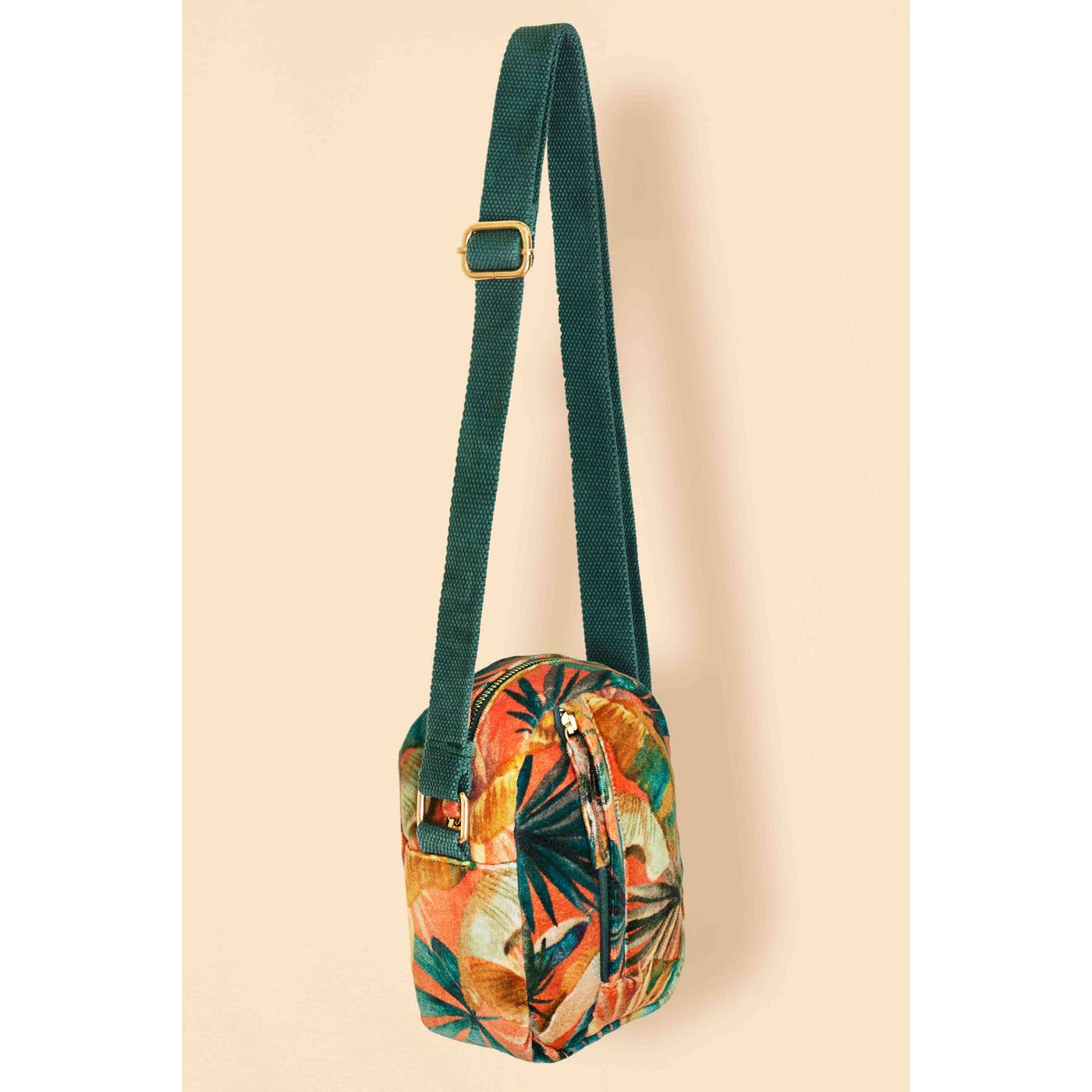 Painted Palms Velvet Crossbody Bag