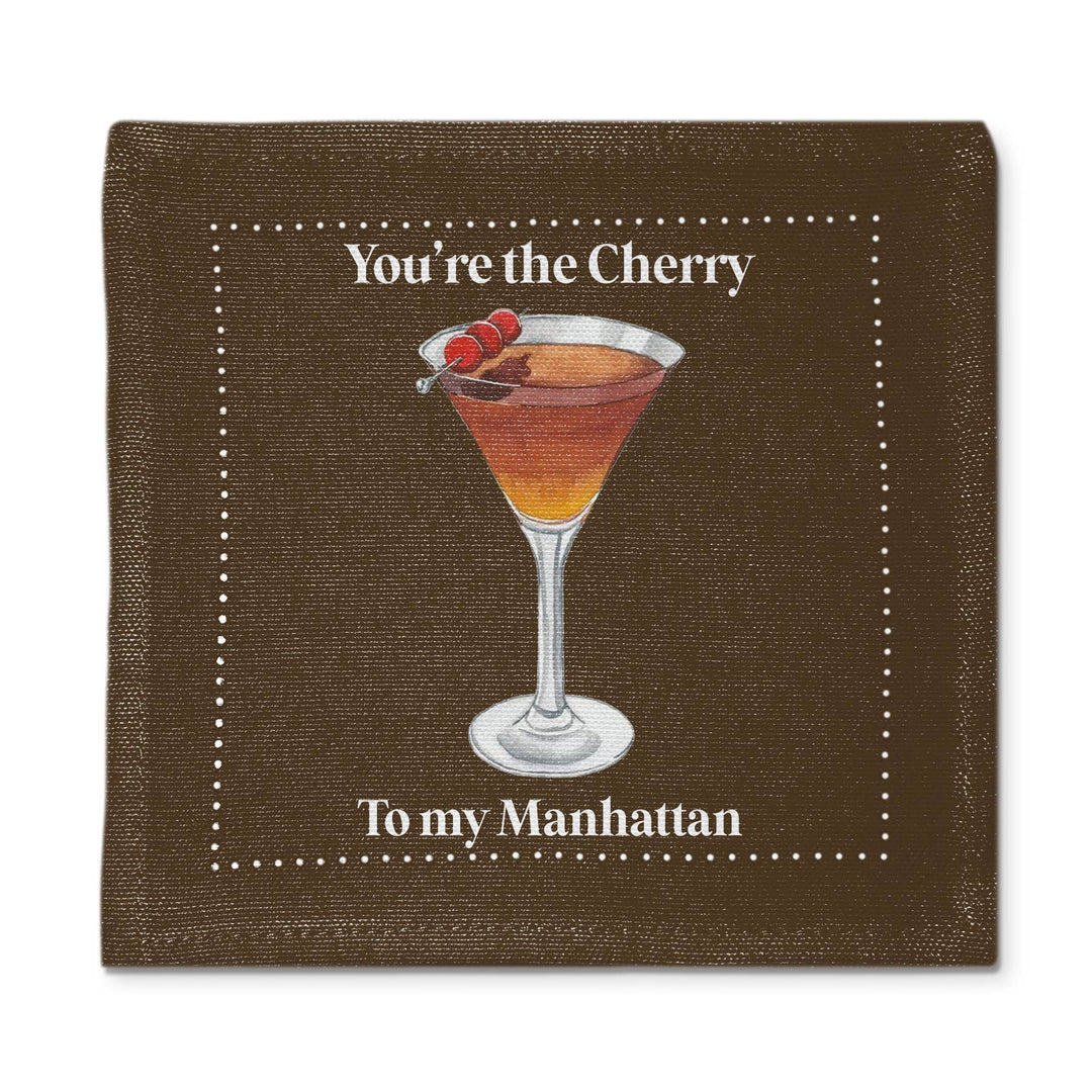 Cherry To Manhattan Cloth Cocktail Napkins