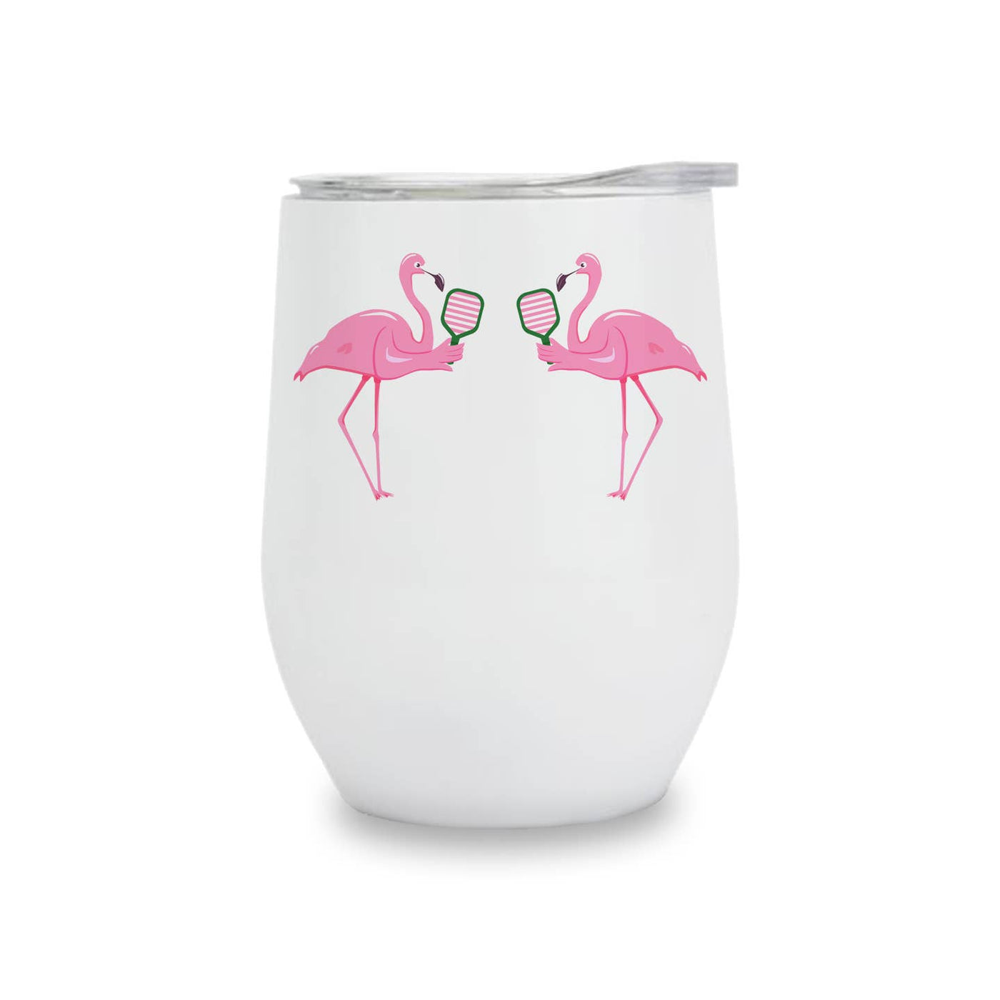 Pickleball Flamingo Insulated Beverage Tumbler
