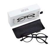Soft Round Reading Glasses With Case - Black