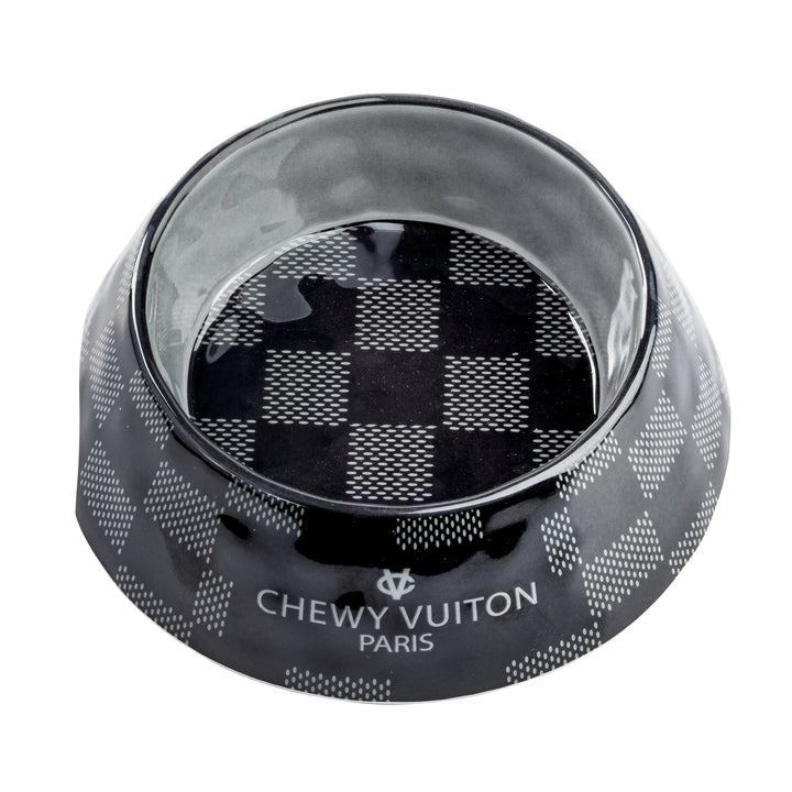 Black Checker Chewy Vuiton Bowl - Medium