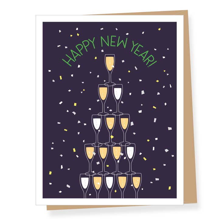 Champagne Tower New Year Card