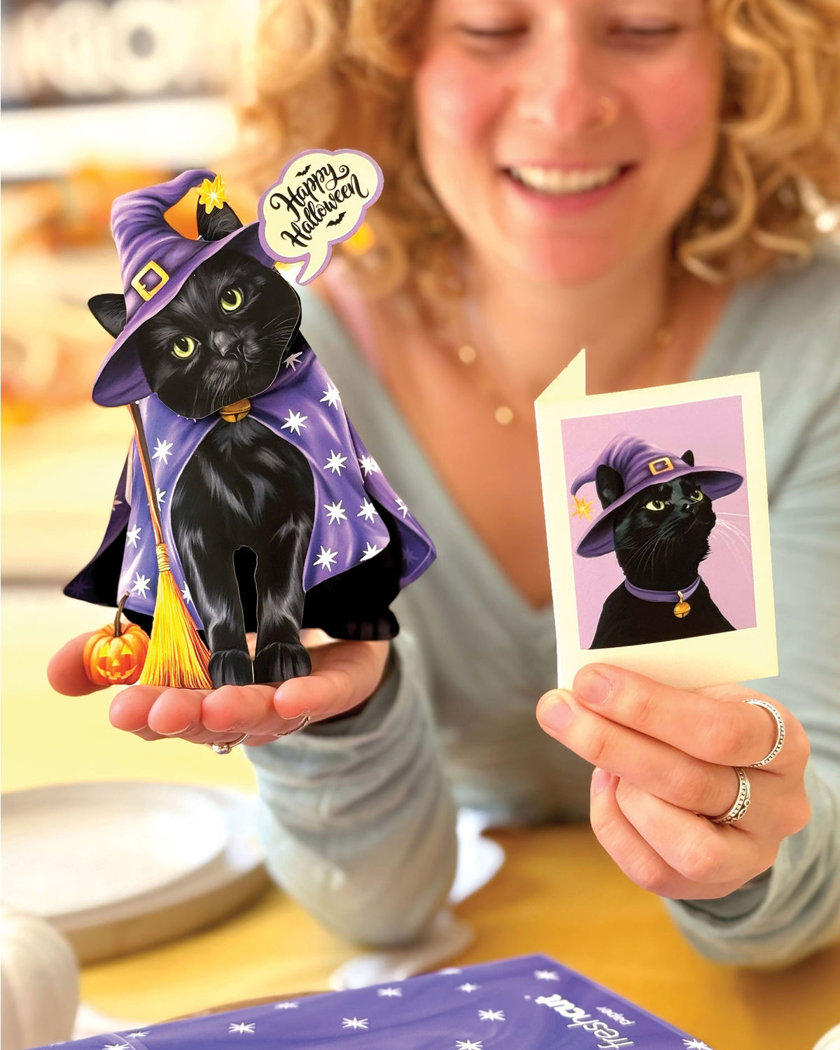 Mini Halloween Cat Pop Up Card
