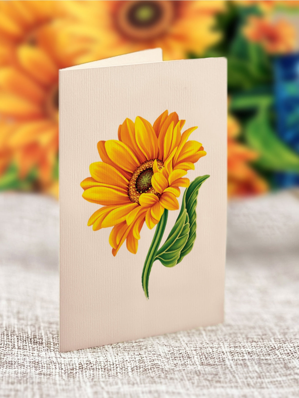 Sunflowers New Vase Pop Up Card
