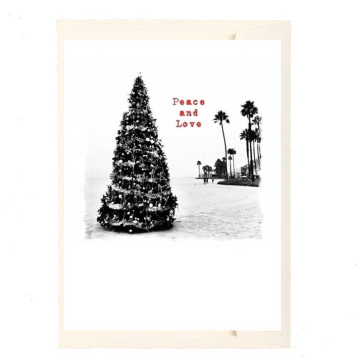 Peace And Love Beach Holiday Card
