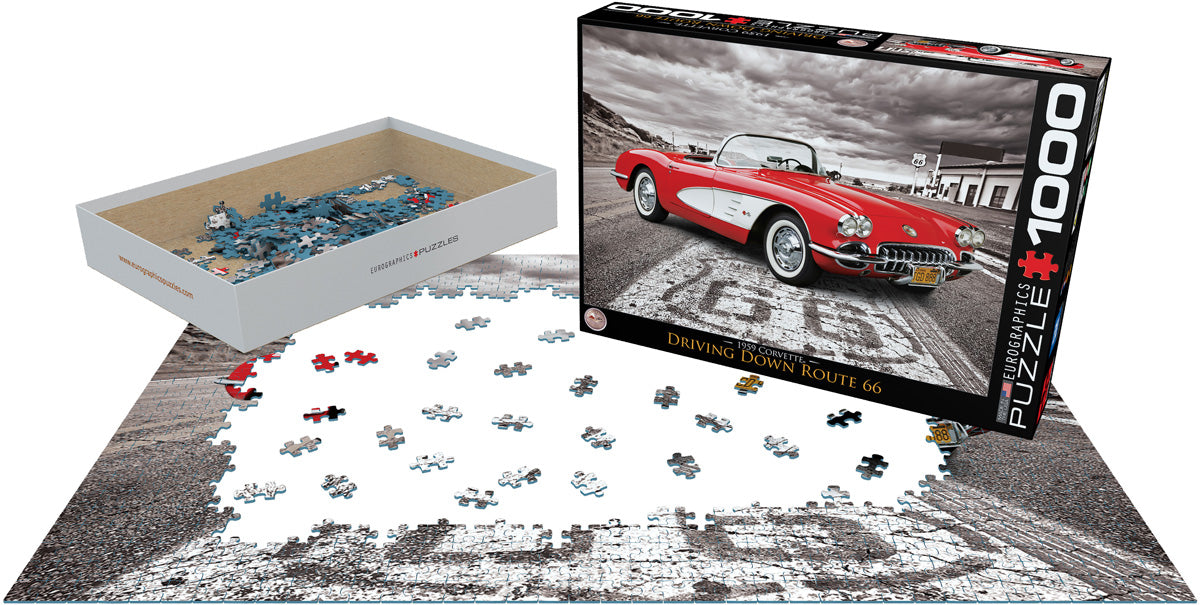 Driving Down Route 66 -1959 Corvette Puzzle