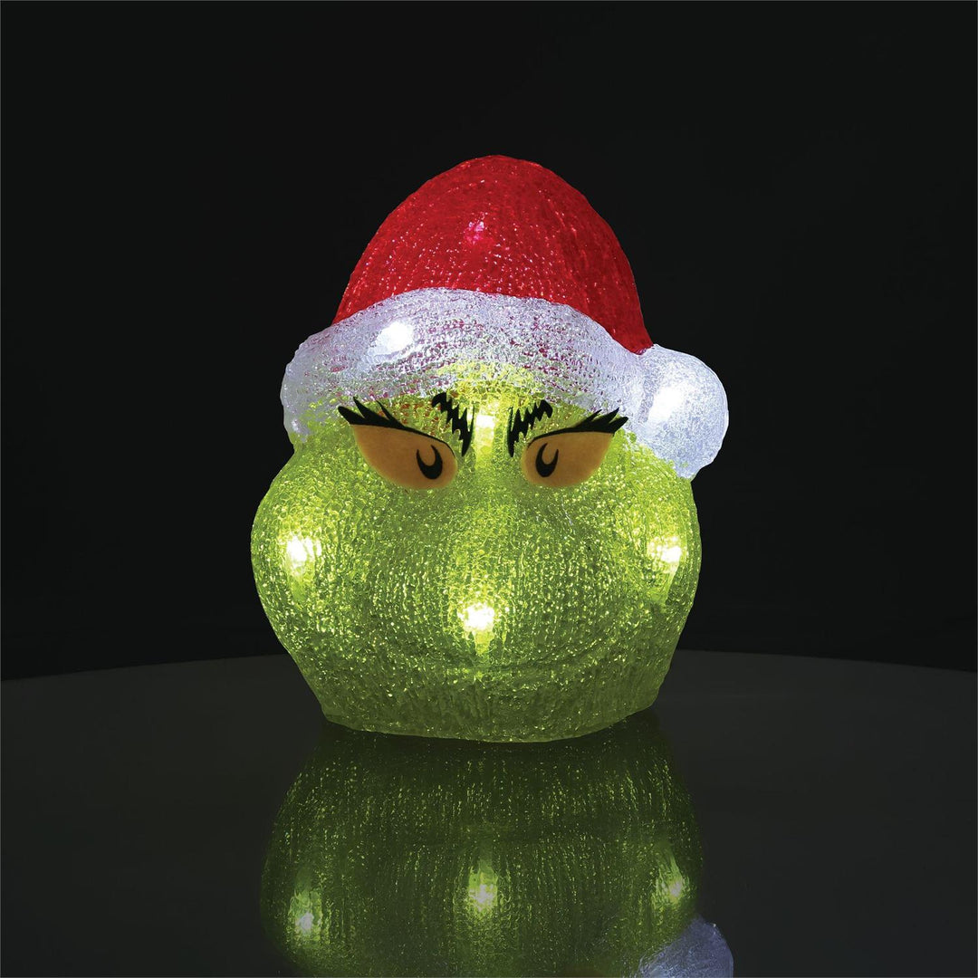 Grinch Head Light Up Figurine - 8"