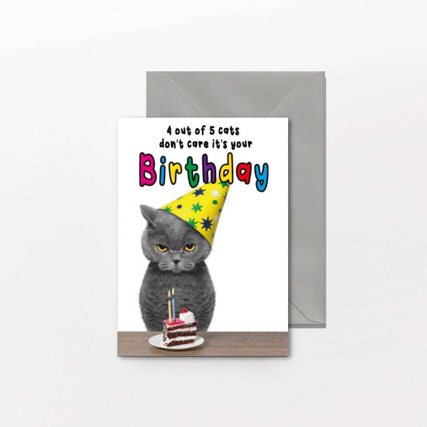 4 Out Of 5 Cats Don't Care Birthday Card - Just Fabulous Palm Springs