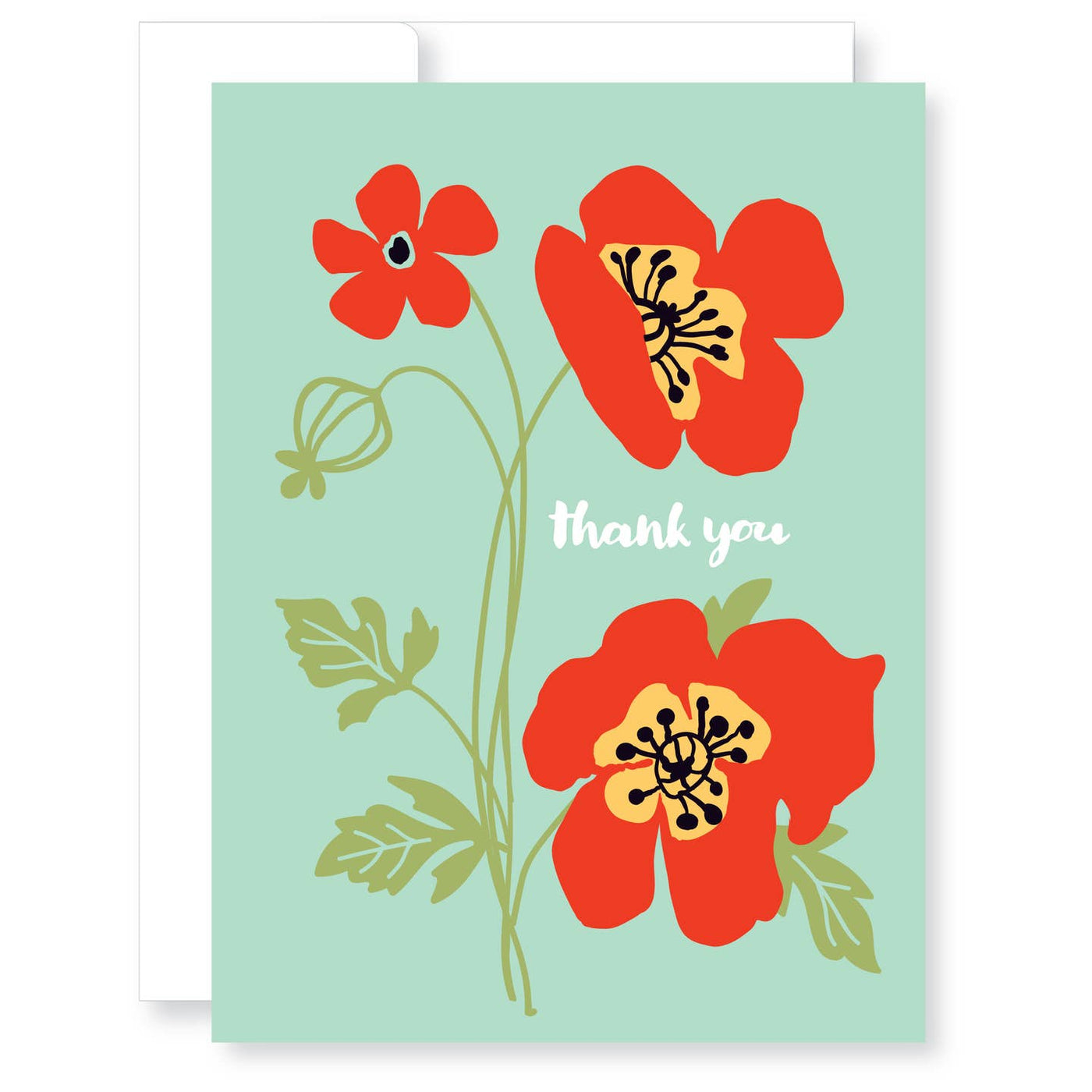 Thank You Poppies Greeting Card