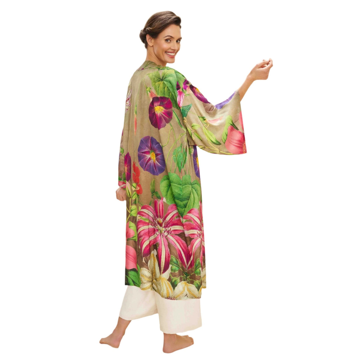 Oversized Botanicals Kimono Gown